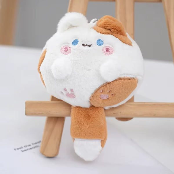 Schattig stoffen calico kattenknuffeltje met piepstaartje voor kawaii fans