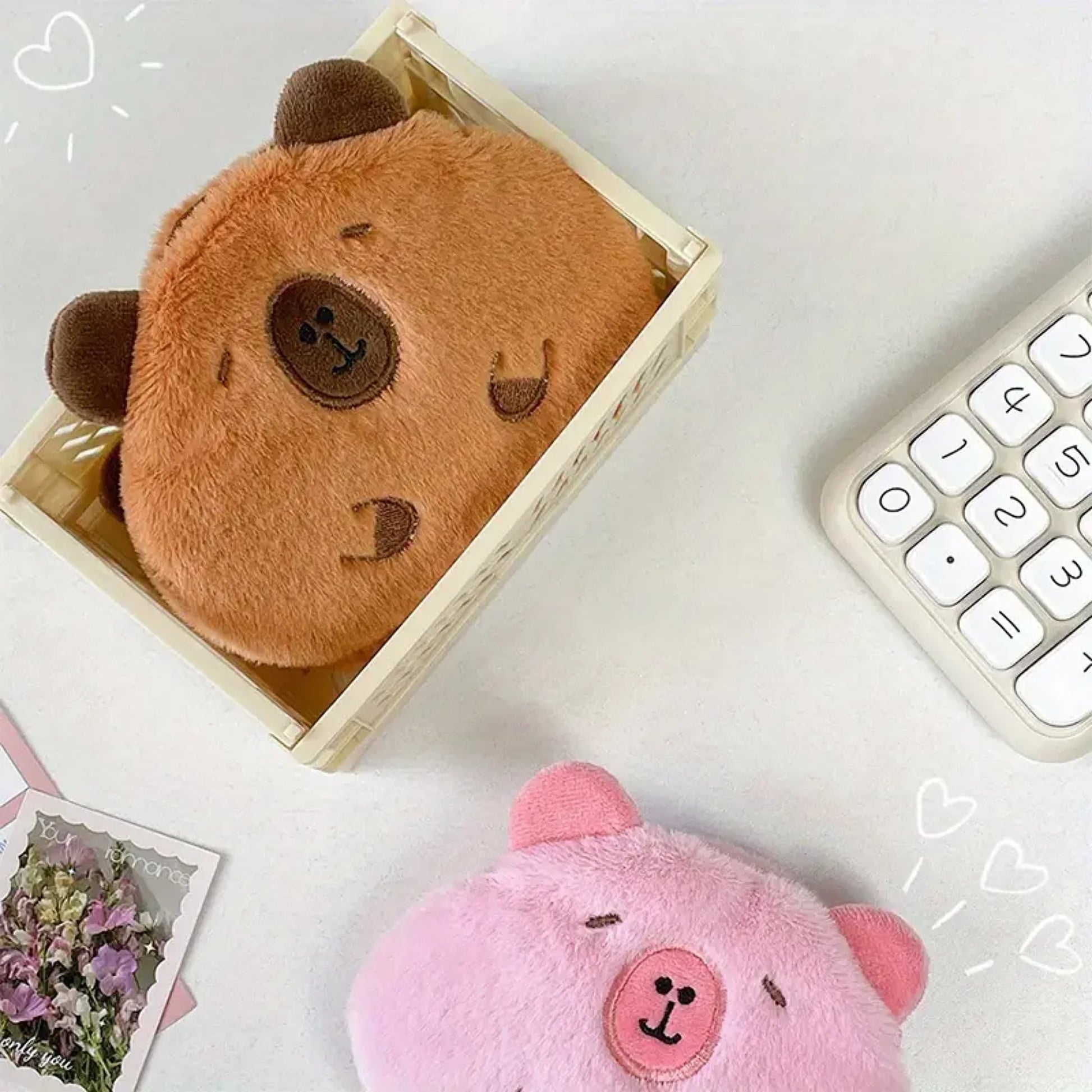 Schattige capibara portemonnee in stoffen materiaal, een must-have voor kawaii fans.