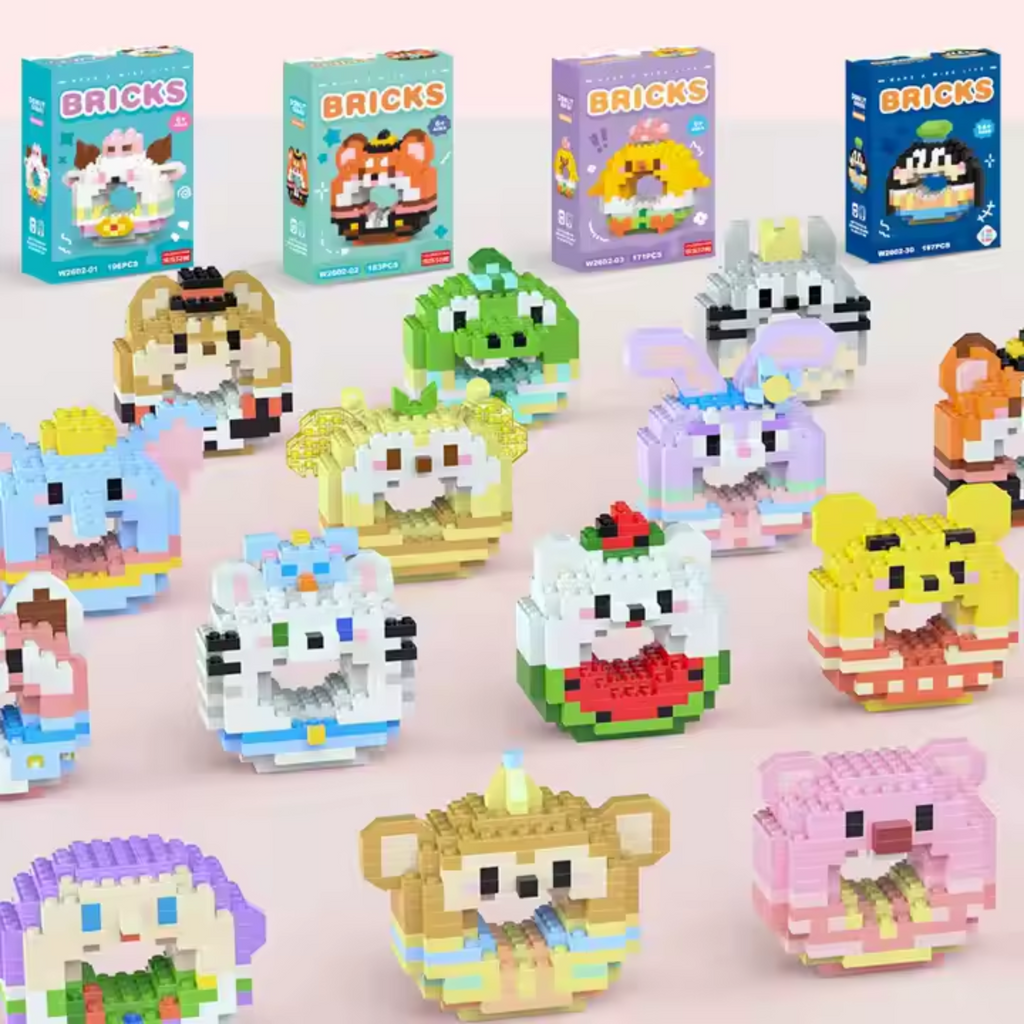 Diverse mini bricks pakketjes van kawaii diertjes