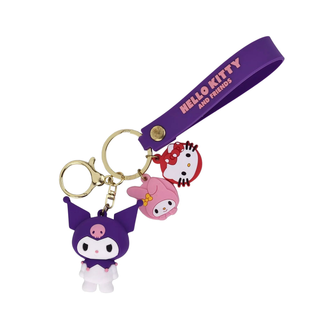 Kuromi sleutelhanger paars mutsje – Sanrio kawaii item