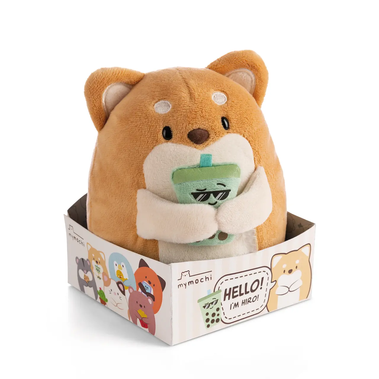 Mymochi | Hiro met bubble tea - knuffel 16 cm - in doosje