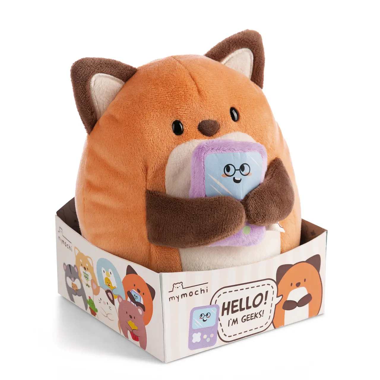 Mymochi | Vosje Geeks met game - knuffel 16 cm - in doosje