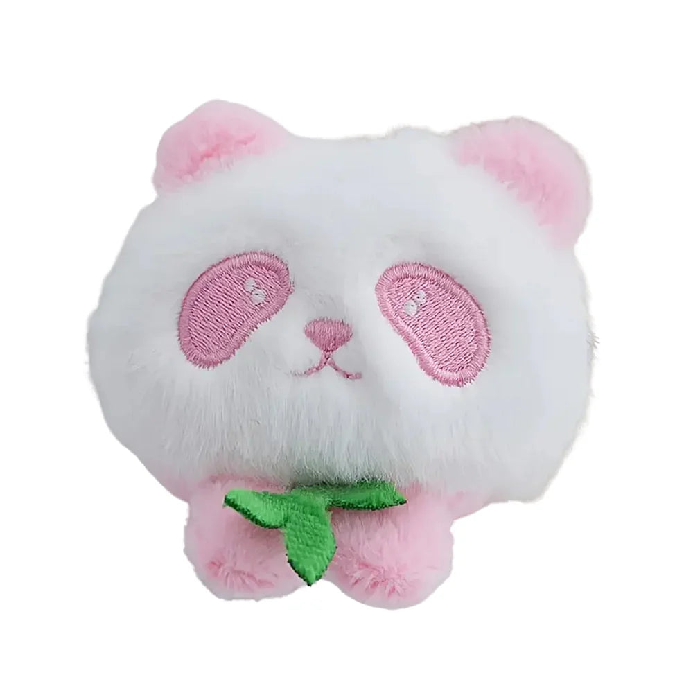 Kawaii pluche panda sleutelhanger in roze, perfect voor sleutels en tasdecoratie