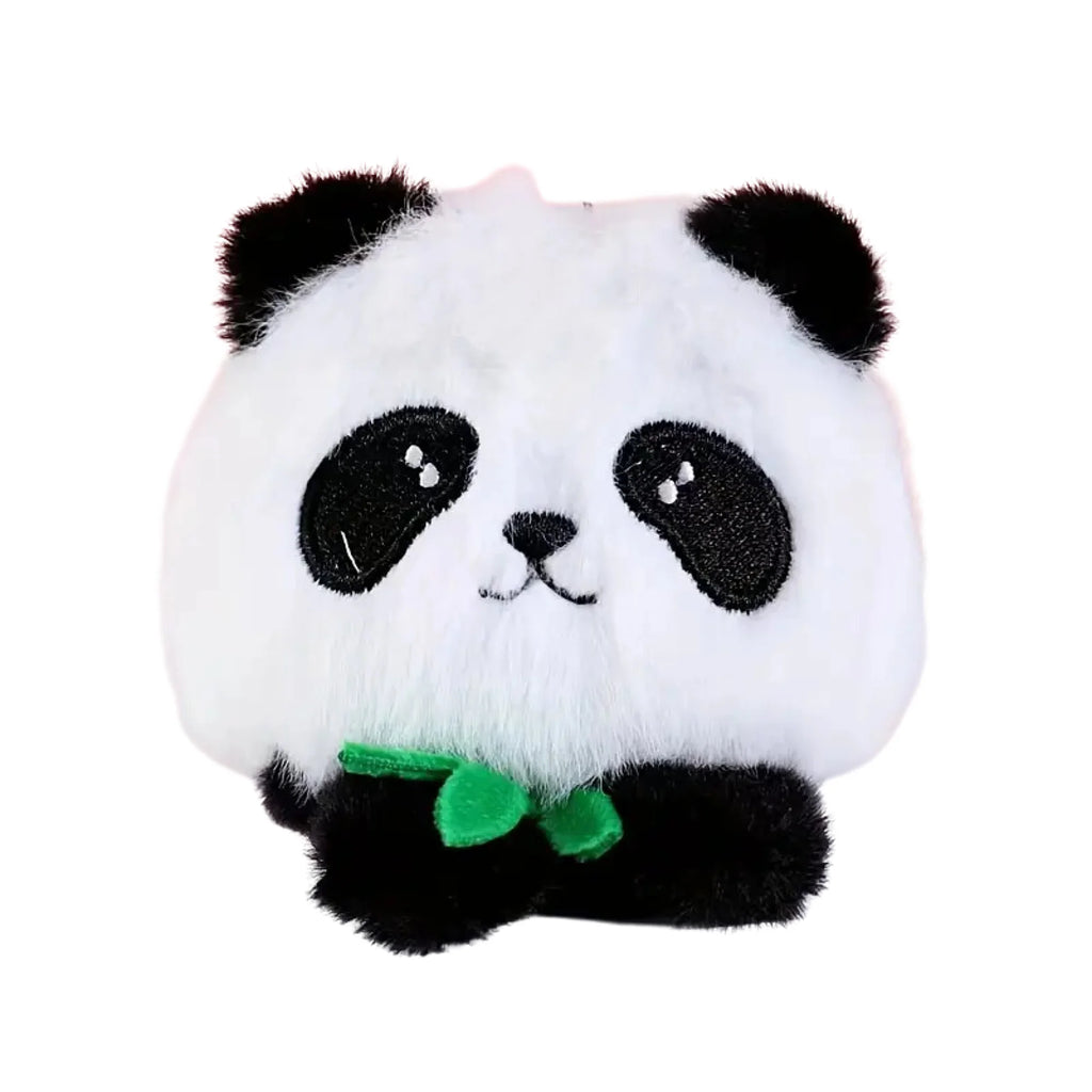 Pluche panda sleutelhanger in zwart, superzacht en schattig accessoire voor je tas