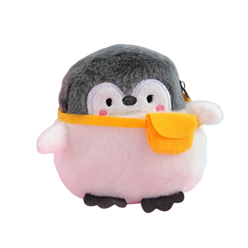 Schattige kawaii pinguïn portemonnee met kogelketting, perfect voor jouw tas.