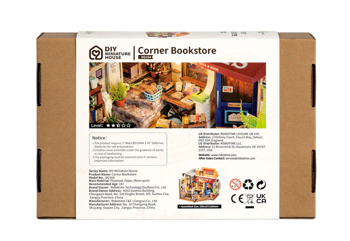 Rolife | Miniatuur winkeltje: Corner bookstore - 19 cm